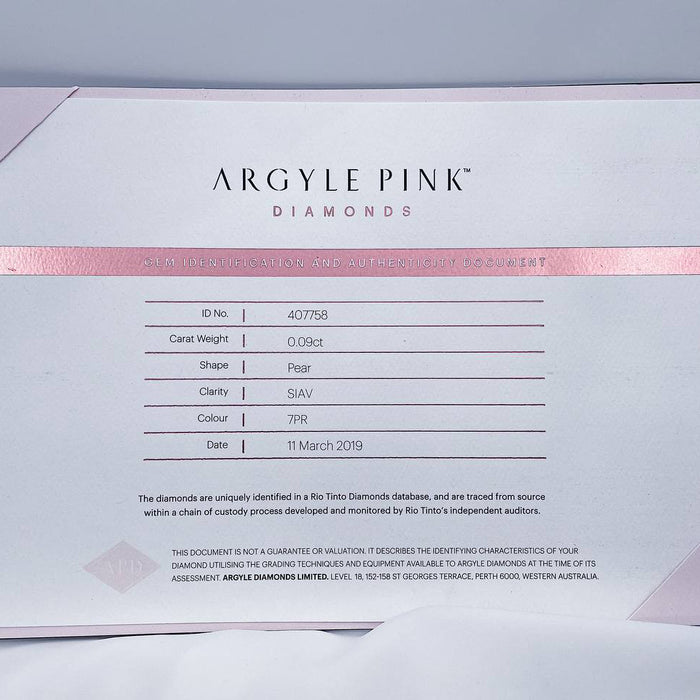 Argyle Pink 9份梨形粉紅鑽石